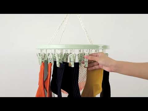 Colgador de ropa con 18 pinzas para colgar calcetines Morado – Do Smart