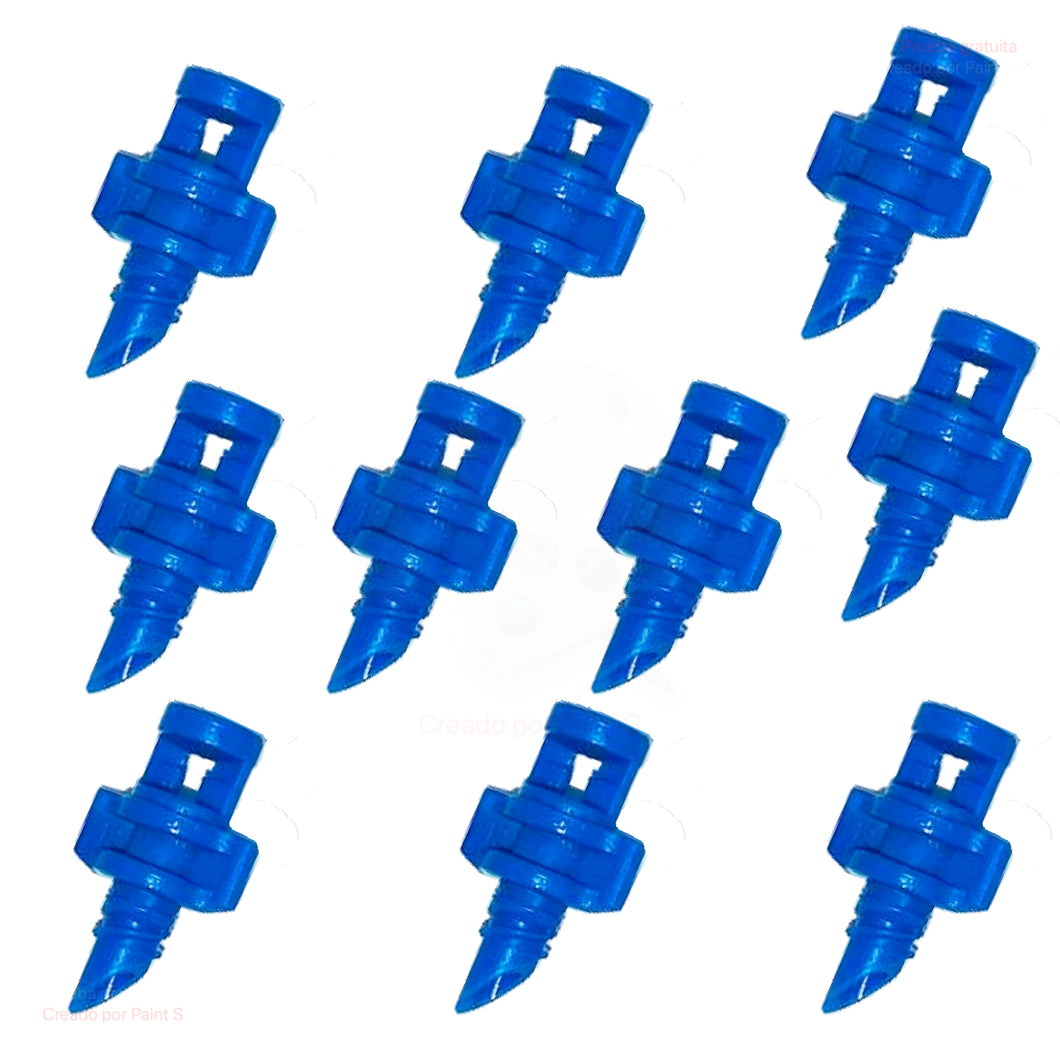 10 Aspersores Riego Microjet 90º alcance 0 A 3,3 Metros Azul